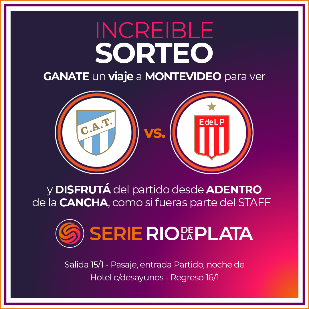 💣 ¿Querías ver la #SerieRdeLP? Esta es tu oportunidad.

🎊 Si sos simpatizante de <a href="/ATOficial/">Atlético Tucumán</a> o <a href="/EdelpOficial/">Estudiantes de La Plata</a>, no te podés perder este sorteo.

¿Cómo participar?
Ingresá a este link y seguí los pasos: instagram.com/p/CnQE5-YAOO-/

📣 El ganador se anunciará el jueves 12 de enero.