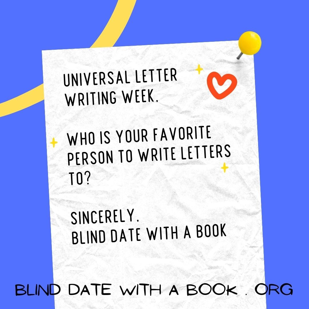 blinddatewbook's tweet image. Comment below and let me know who is your favorite person to write letters to!

As a teen, I wrote letters back and forth to my mom just because some things were easier to express on paper. Definitely helped me get through my teen years!

#blinddatewithabook #letterwritingweek