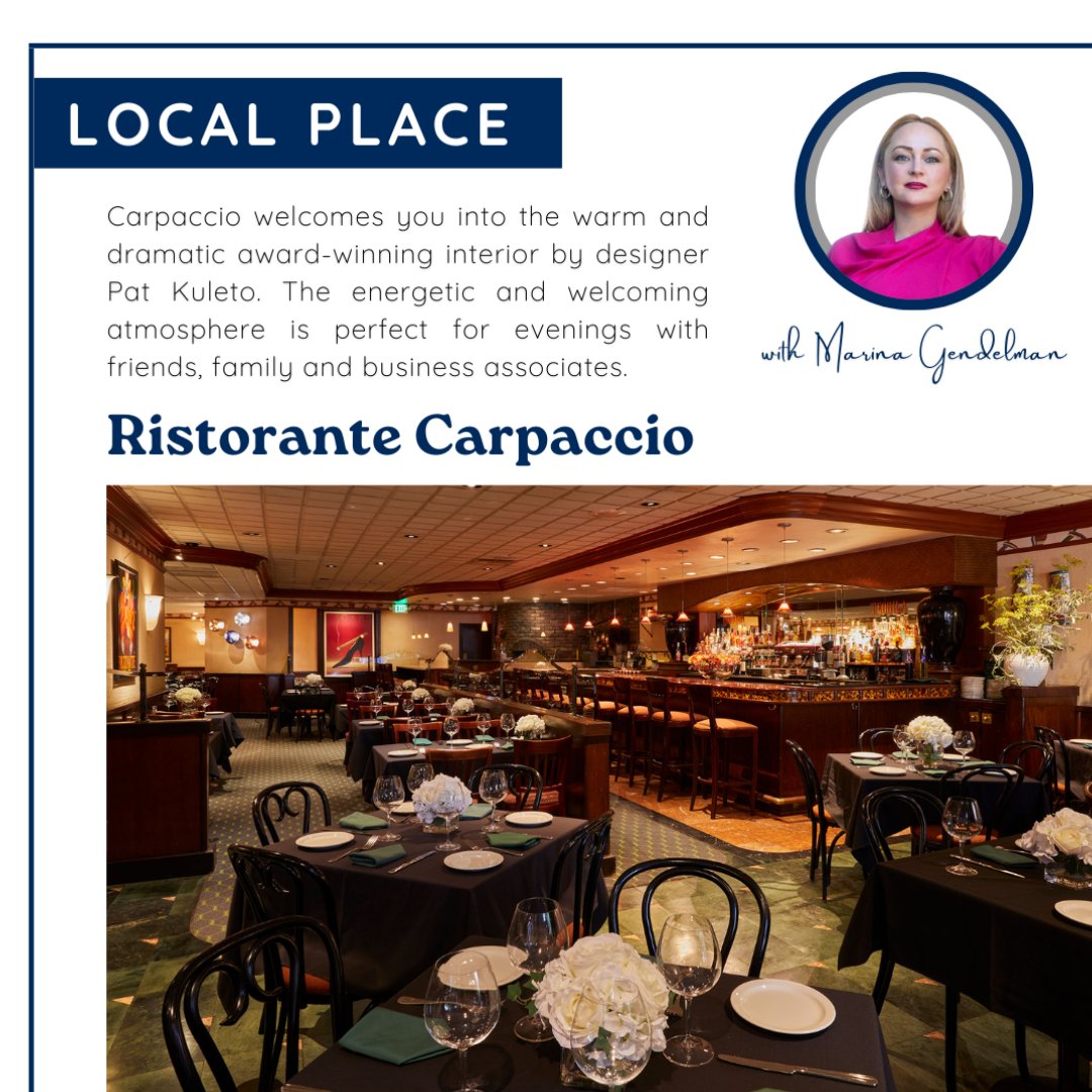 MarinaRealtorSV's tweet photo. LOCAL PLACE - Ristorante Carpaccio: The energetic and welcoming atmosphere is perfect for evenings with friends, family and business associates. ✨

Tap this link to learn more! 👉 https://t.co/mA8cjlMvgL https://t.co/QBGQinGwlj
