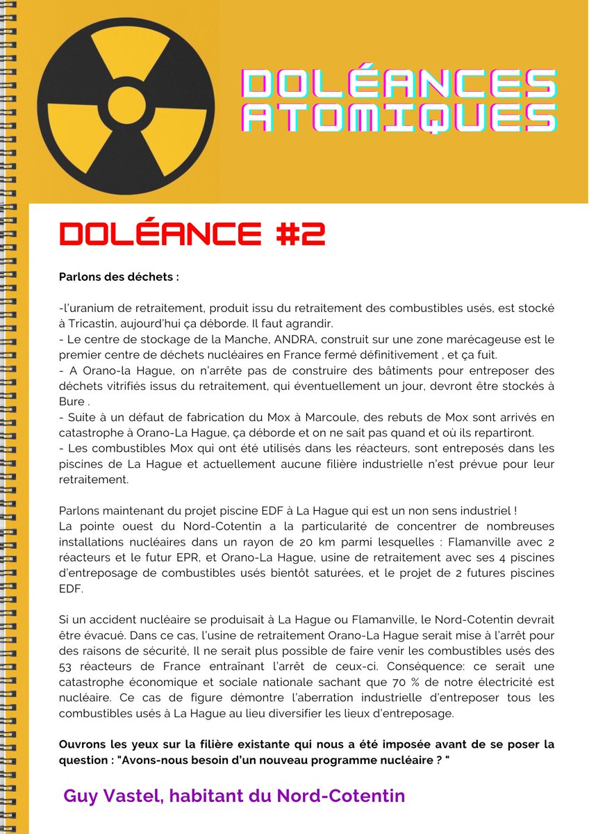 DoleancesAtomik's tweet photo. Doléance #2

https://t.co/19MquKiurS

#doleancesatomiques #nucléaire https://t.co/1BDm3HjNYy