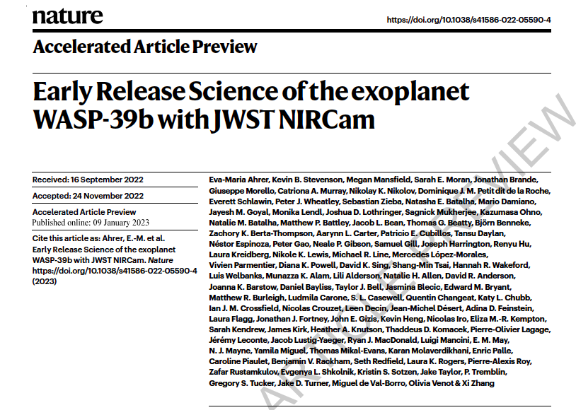 🚨 Empezamos el año con novedades del #telescopio espacial James Webb

En una serie de articulos pre-publicados por Nature los astrobiólogos reportan el estudio detallado de la atmósfera de #WASP39b un exoplaneta de masa saturnina que se encuentra en Virgo a 700 años luz
👇👇👇👇