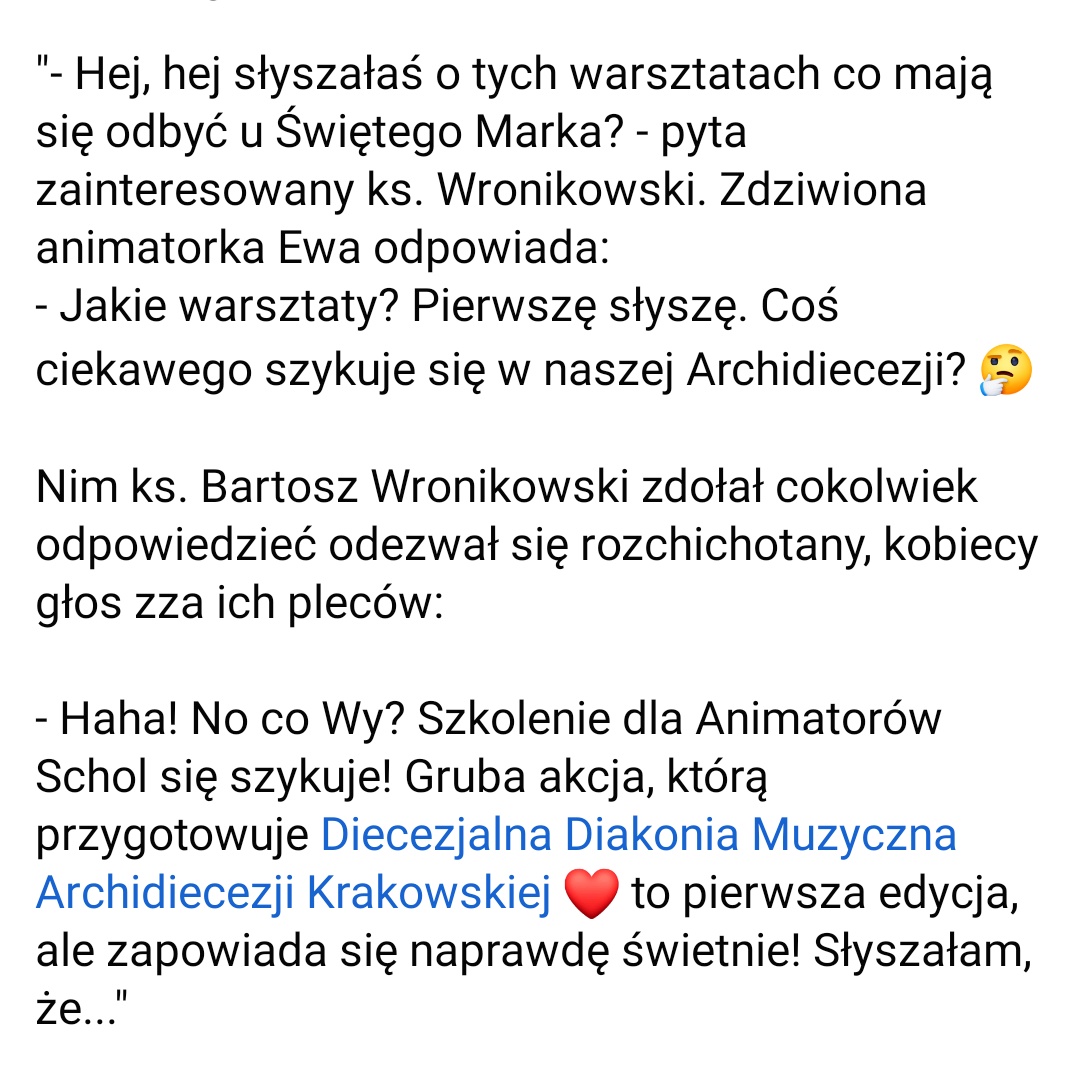 OazaKrakow's tweet photo. No właśnie! 😄 A czy Ty już słyszał*ś o Szkoleniu dla każdego o głębokim pragnieniu serca, by prowadzić scholę? 🎼
Jeśli nie, to już dziś zajrzyj do wydarzenia: https://t.co/N2MqJWb8s2
A tu łap formularz zapisów: https://t.co/sPIpL6SOFq
#tbt #DW2017 #IIONŻ #szkoleniezDDMuz https://t.co/oEZHQIvrtG