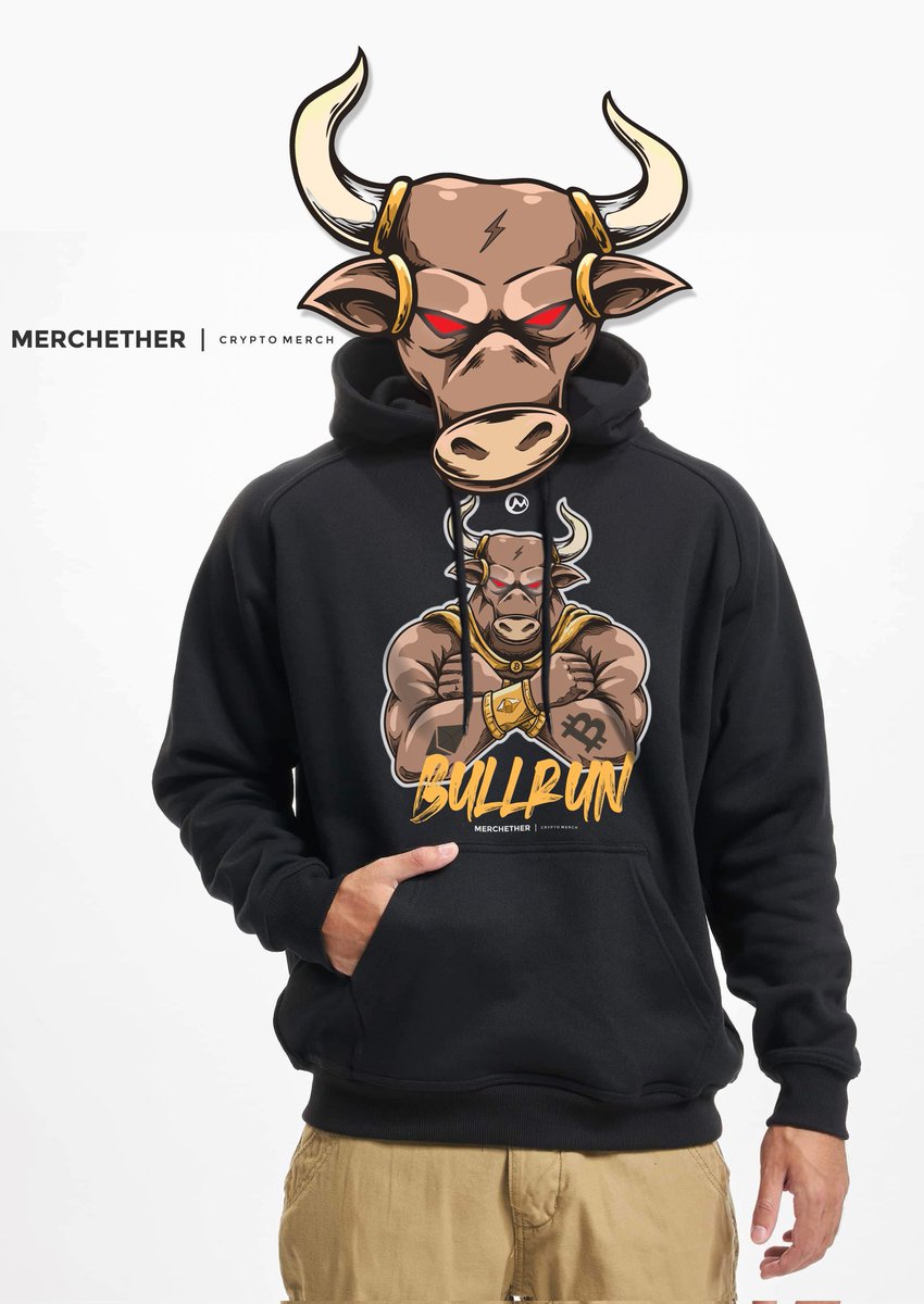 merchether's tweet photo. The next "Bull Run" won't find us unprepared, that's for sure...
On the contrary, we need to attract it to us!
#CryptoMerch 
#Merchether
#merch 
#merchandise 
#Crypto 
#Bullrunlife 
#Bullish 
#hoodies 
#Hoodiegang https://t.co/OmiM3Yx4VT