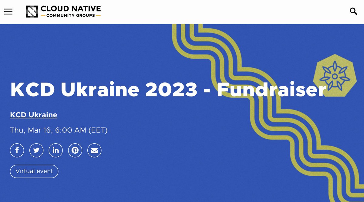 #Kubernetes Community Days Ukraine is live! ☸️🇺🇦

DM if you'd like to speak 💙💛

TY to the team of rockstars behind this charity event on March 16 <a href="/mkoerbi/">Max Körbächer 🇪🇺🎗🇺🇦</a> <a href="/AudraMonte/">Audra Montenegro</a> <a href="/voatsap/">🇺🇦 Volodymyr Tsap</a> <a href="/idvoretskyi/">ihor dvoretskyi 🇺🇦</a> @wojtekidd <a href="/IAmCippino/">Chris 🤙</a> 

Details: community.cncf.io/events/details…