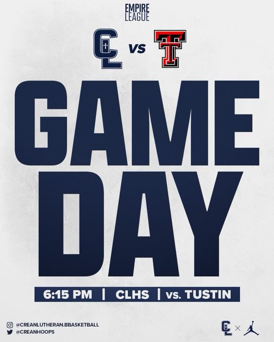 🚨SAINTS GAMEDAY🚨

🆚 Tustin HS

🏀 Empire League, Round 1

📍Crean Lutheran HS 

⌚️6:15 PM

11-5

Joshua 1:9 

J.O.Y