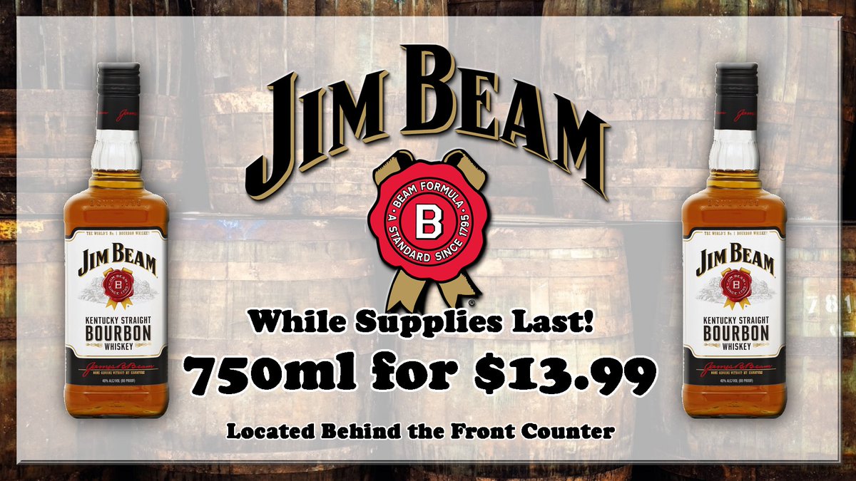 tomthumbLS's tweet photo. Next up for our sales is our Jim Beam 750ml going for $13.99! https://t.co/dAOmpjMuE4