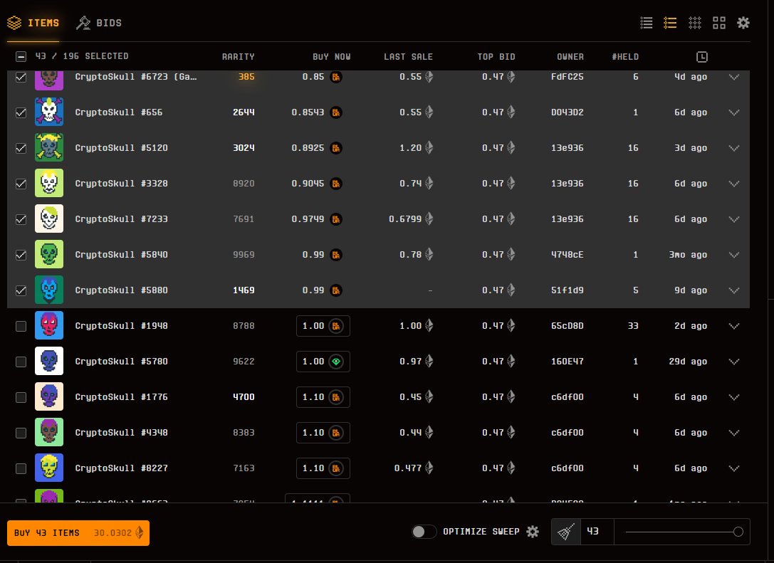 .<a href="/irishnftgal/">irish</a> will be getting interviewed about <a href="/Crypto_Skulls/">CryptoSkulls ☠️</a> on a @Bitboy_Crypto dedicated livestream YouTube segment this week.  

Not a paid sponsorship, he just digs the skulls.

42 sales to 1Ξ 🥶

🧹🧹🧹🧹