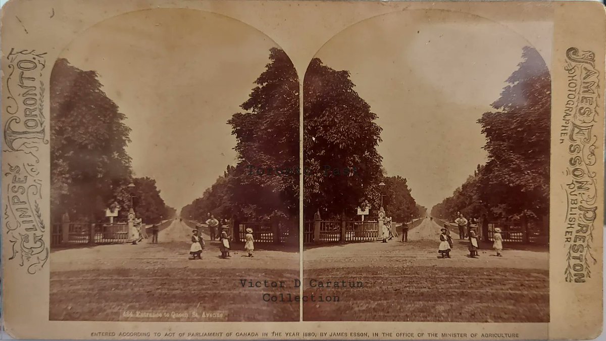 TorontoPast's tweet photo. From the collection:  A 1880 stereoview card. Entrance to Queen St Avenue. James Esson &amp; Preston Studios.

Can you guess what street this is today ?

#torontostereoview #esson #torontopast #torontohistory #historicTO #stereoview https://t.co/pmdw4FsEKG