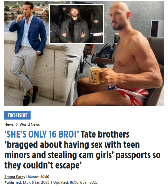 theserfstv's tweet photo. Same people who tell you all LGBTQ+ events are grooming will defend Andrew Tate as a role model for men https://t.co/Q0HPpCYJE2