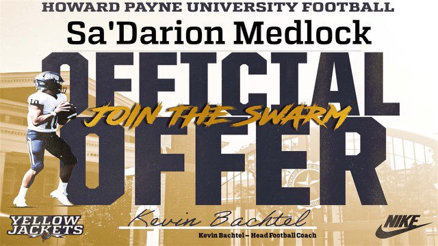 Blessed to receive an offer from Howard Payne University <a href="/CoachCadeGray/">Coach Gray</a> <a href="/Coach_Muhammed/">Sadiq Muhammed</a> @TheCoachPaul7