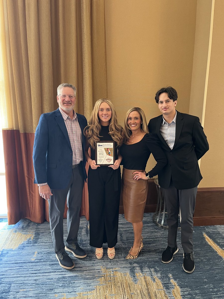 MNHSActivities's tweet photo. What a great lunch today celebrating Bella Pesicka as she was named Female Scholar Athlete for golf @ Greater Omaha Sports Committee Luncheon! ⁦@AaronBearinger⁩ ⁦@GolfMillard⁩ ⁦@tfolkfam⁩ ⁦@MillardNorthHS⁩ https://t.co/KtDFSzJQCi