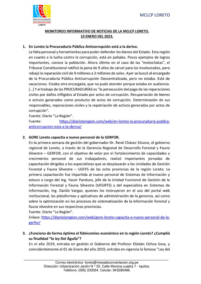 MESA DE CONCERTACIÓN REGIÓN LORETO tweet media