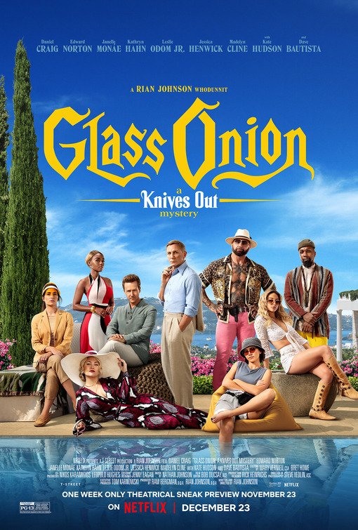 This week on the guys discuss NETFLIXs GLASS ONION A KNIVES OUT STORY.. as well as another round of Has Kyle Seen It..grab a stool and listen to episode 39 #horrormoviepodcast #horrormovies #moviebarpodcast #movies #moviepodcast #netflix #netflixmovies #glassonion