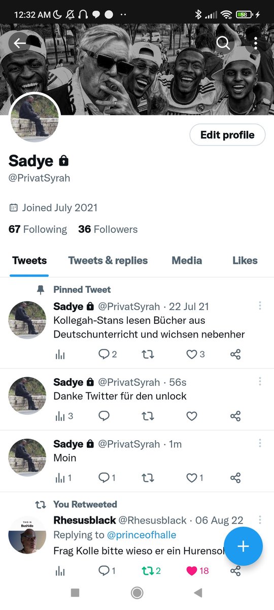 Meine Damen und Herren ich bitte sie anzufragen da mein alter acc nun entsperrt ist