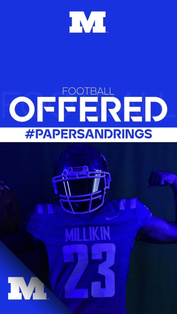 Blessed to receive my 2nd offer from <a href="/MU_BigBlueFB/">Millikin Football</a>! <a href="/CoachAllgeier/">Patrick Allgeier</a> <a href="/OwlBuzz/">MUS Athletics</a> #AGTG