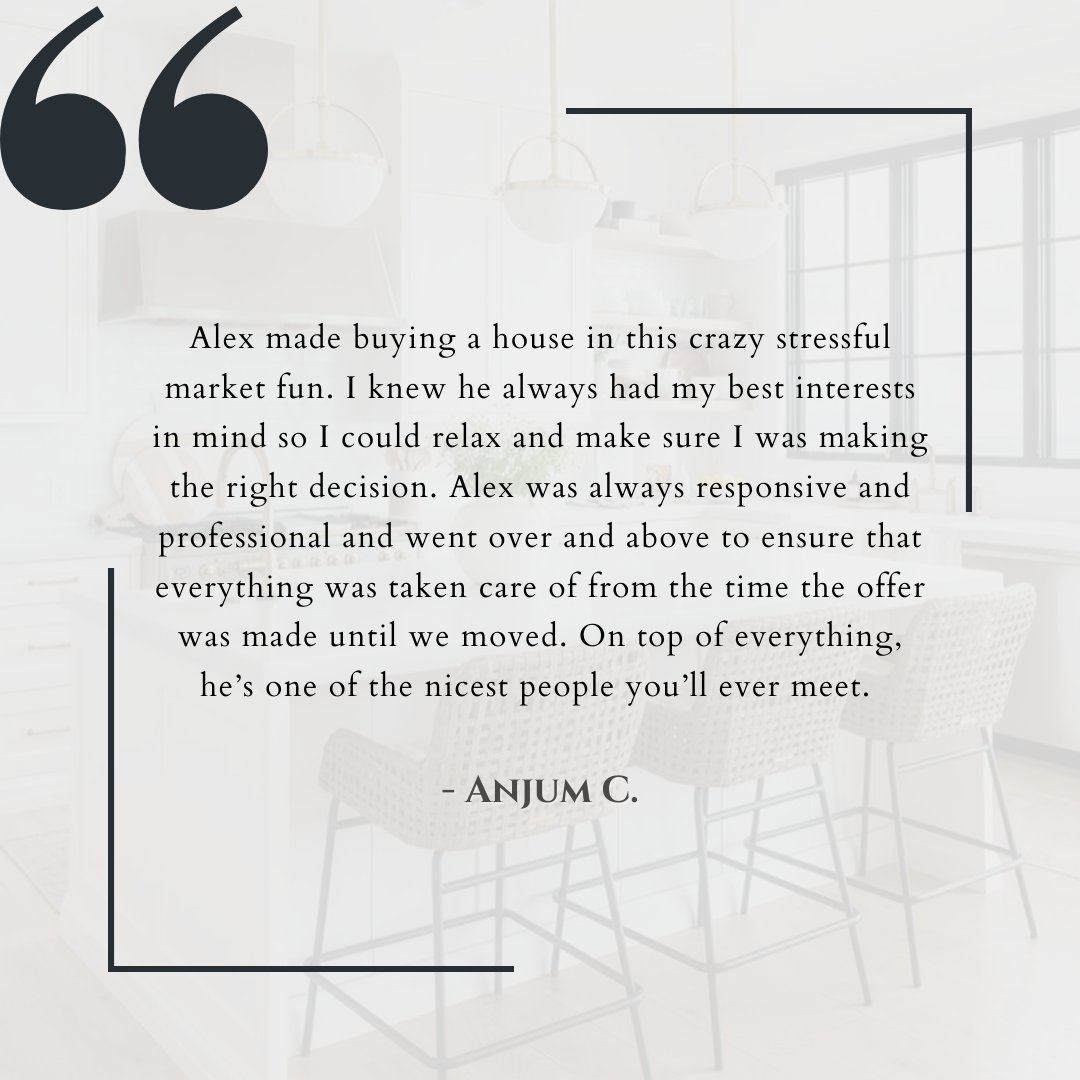 Thank you for the kind words, Anjum! 

I'm honoured that you decided to work with me, and I'm so glad that we successfully found you a home you love! 

#testimonial #clienttestimonial #clientreview