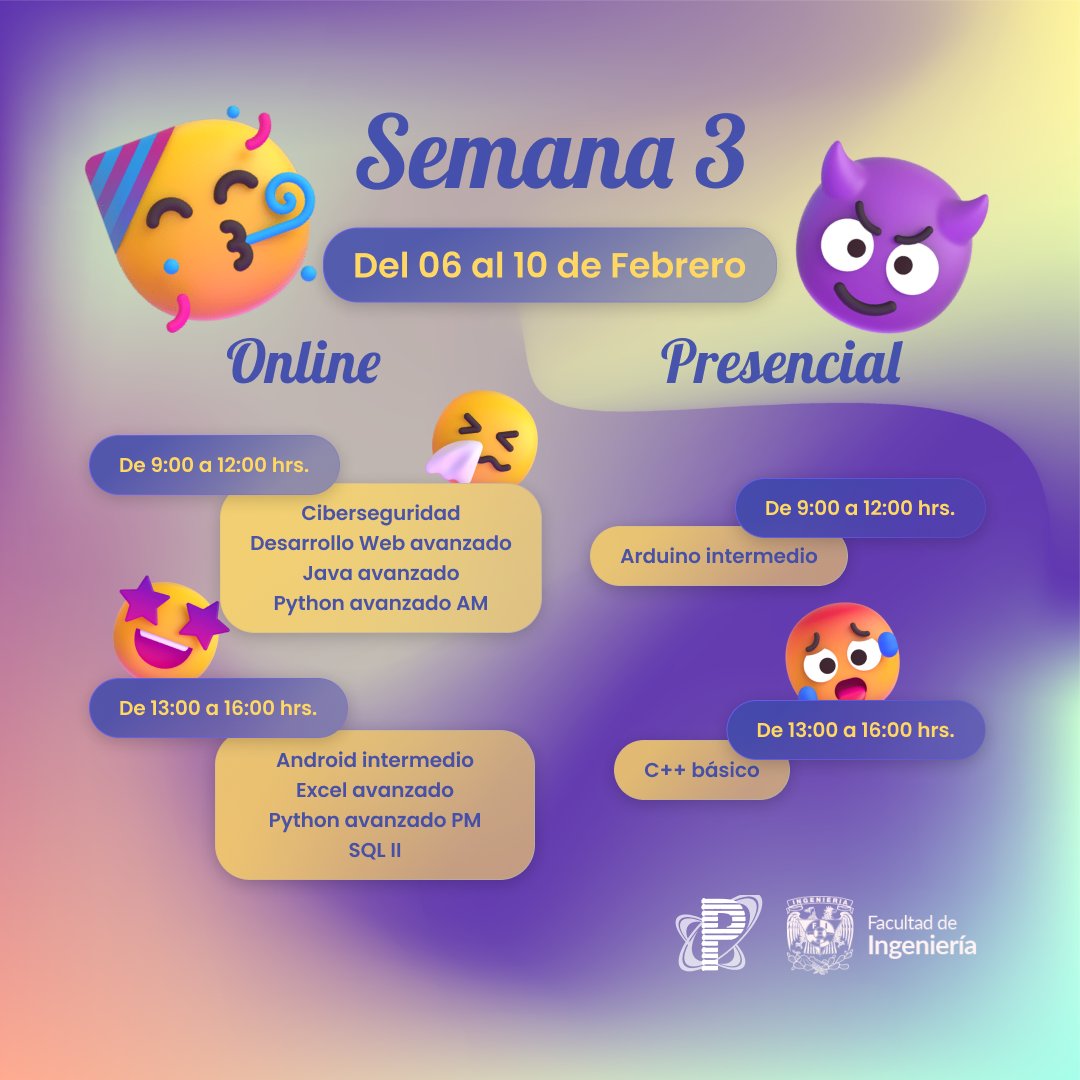 proteco's tweet photo. ¡Ya puedes inscribirte a nuestros cursos intersemestrales! 
Aprovecha el 3x2  
Inscríbete en https://t.co/BNr3LbvgYh
Del 23 de enero al 10 de febrero https://t.co/u58Qbi8aTk