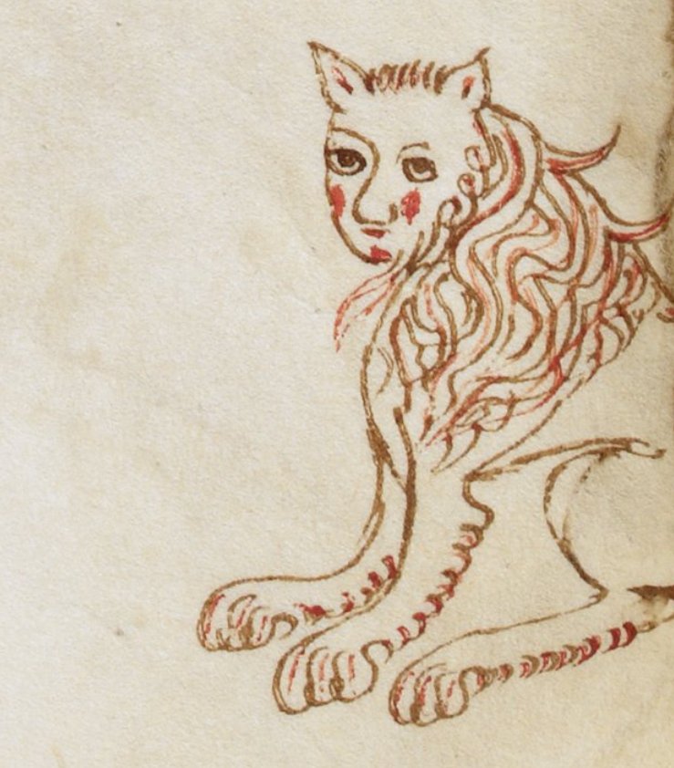 WeirdMedieval's tweet image. lion, germany, 14th century
