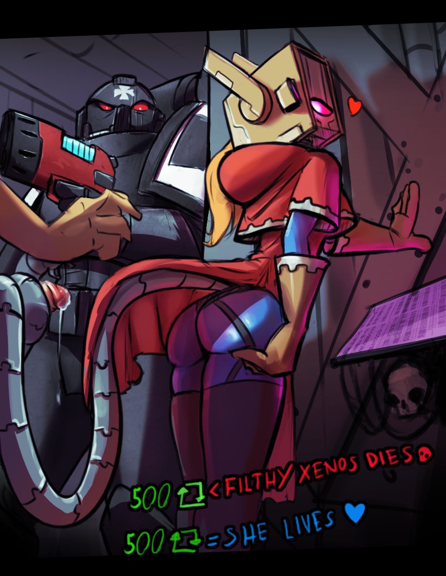 Maffi1996's tweet image. Even in lewd is still serve...
..serve this a  xeno a bloody death sentence 💀
#warhammer40000 #lewd #nsfw