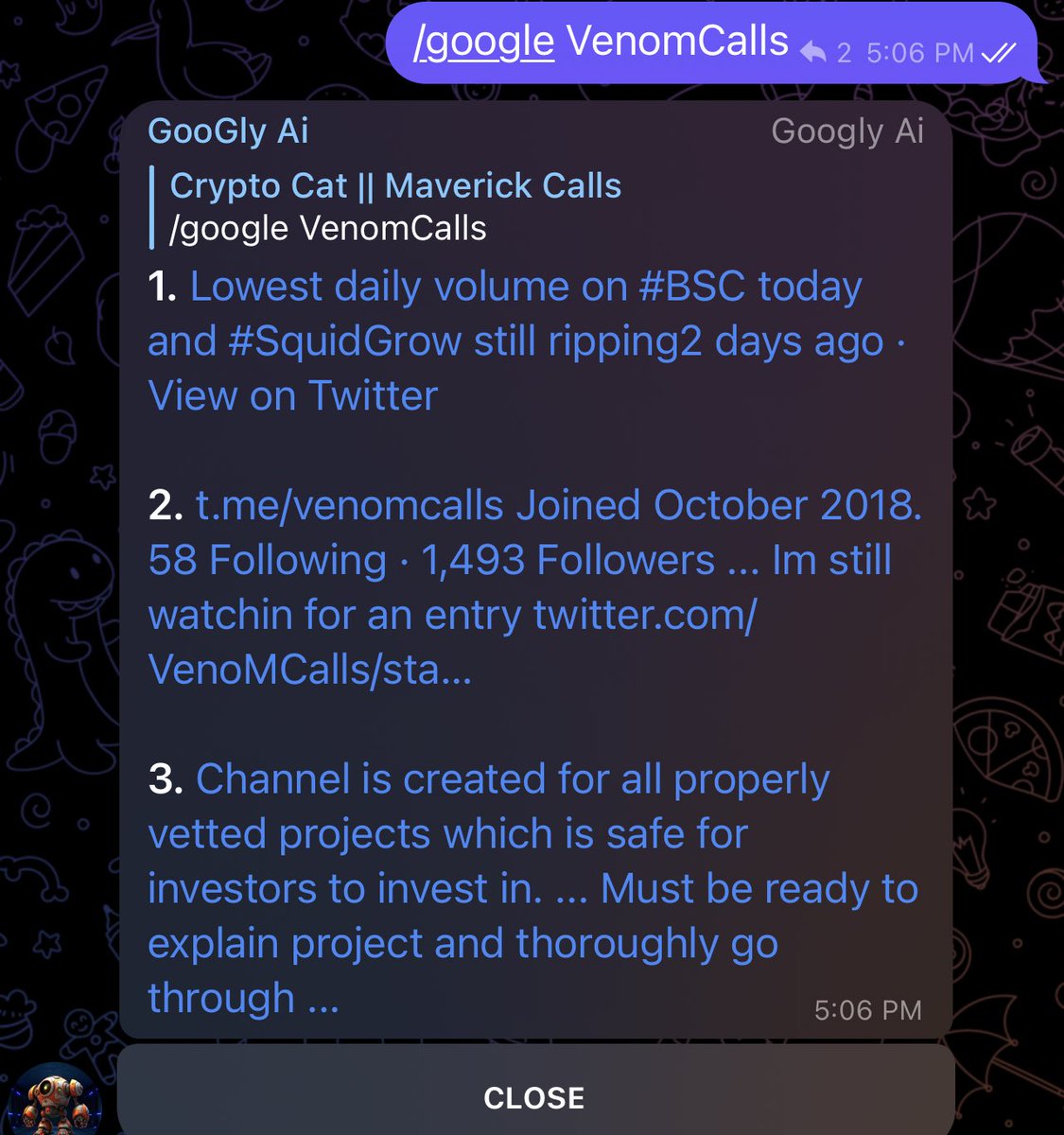 cryptocatOSC's tweet photo. @VenomCrypto_ @VenomCrypto_ @GooglyBotToken bot is live fast you can check out 

https://t.co/qF1TzAjGrb

https://t.co/jpjqDEY7MS https://t.co/p3M3hu16VH