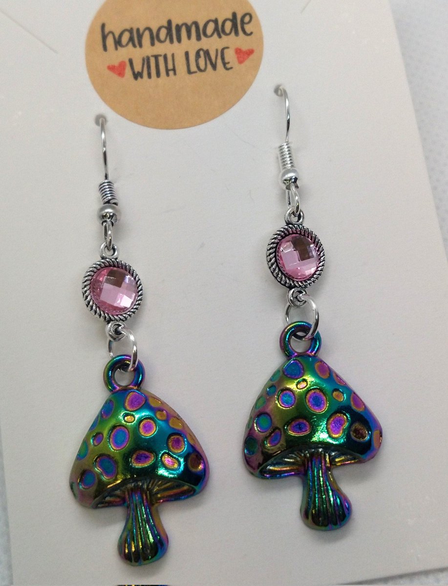 WildchildsAsylum etsy.me/3QtpGnE
 #etsy #shop: #Alternative #Magical #Mushroom #Iridescent  #Earrings #Handmade #handmadegift #EtsySeller #etsyshop #etsystore #etsylove #etsyhandmade #etsyartist #EtsySocial #etsyfinds #psychedelic #bohohippie #boho