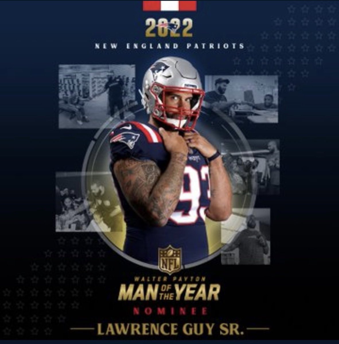 It is an honor to be nominated, and it would be an honor to win. Pats nation today's retweets count as double. #WPMOYChallenge Lawrence Guy #PatriotsNation #RT