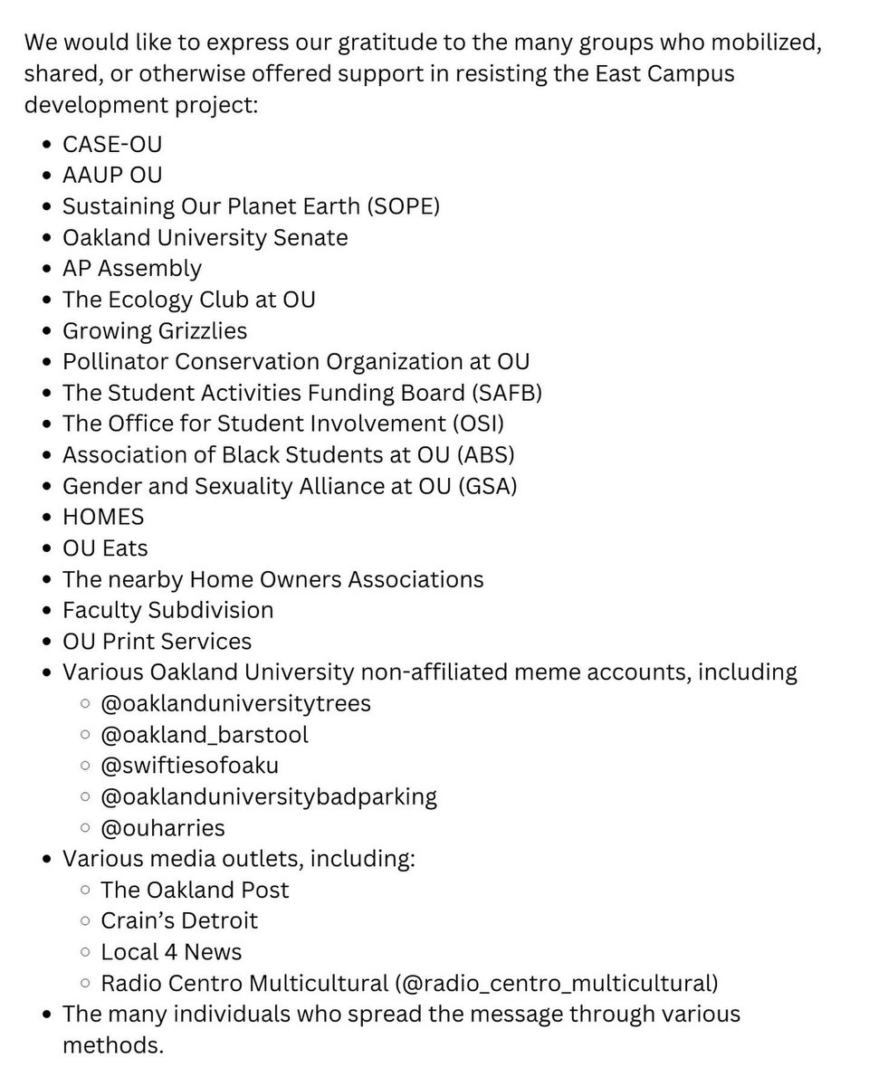 Our statement on the recent cancellation of the East Campus development project:
