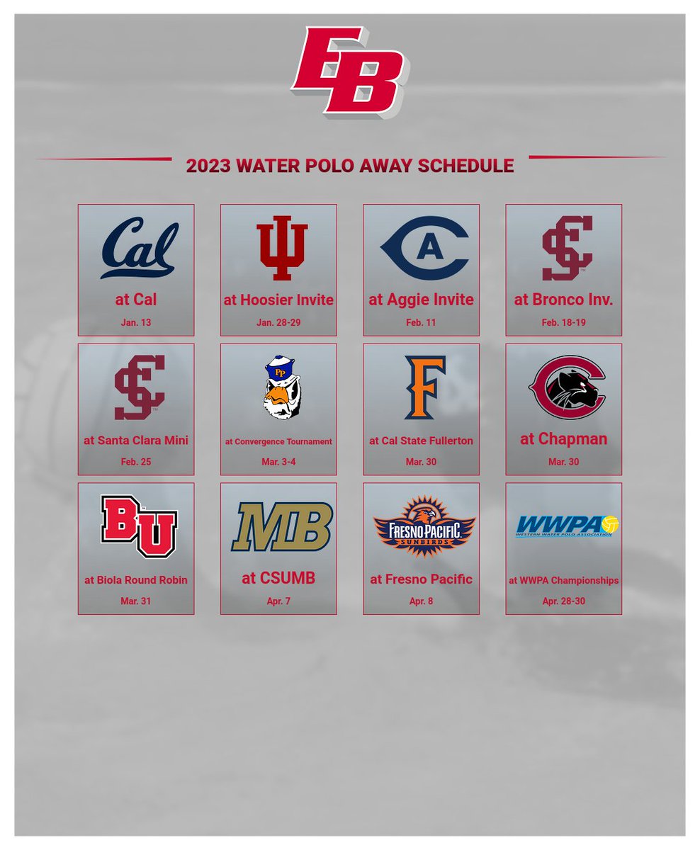 EastBayPioneers's tweet photo. The 2023 schedule is out for @csuebwaterpolo!

Check out the complete schedule here: https://t.co/510fm29Cb1

Related story: https://t.co/dVJntwc0mH

#BuildTheBrand https://t.co/QeASyXAsCt