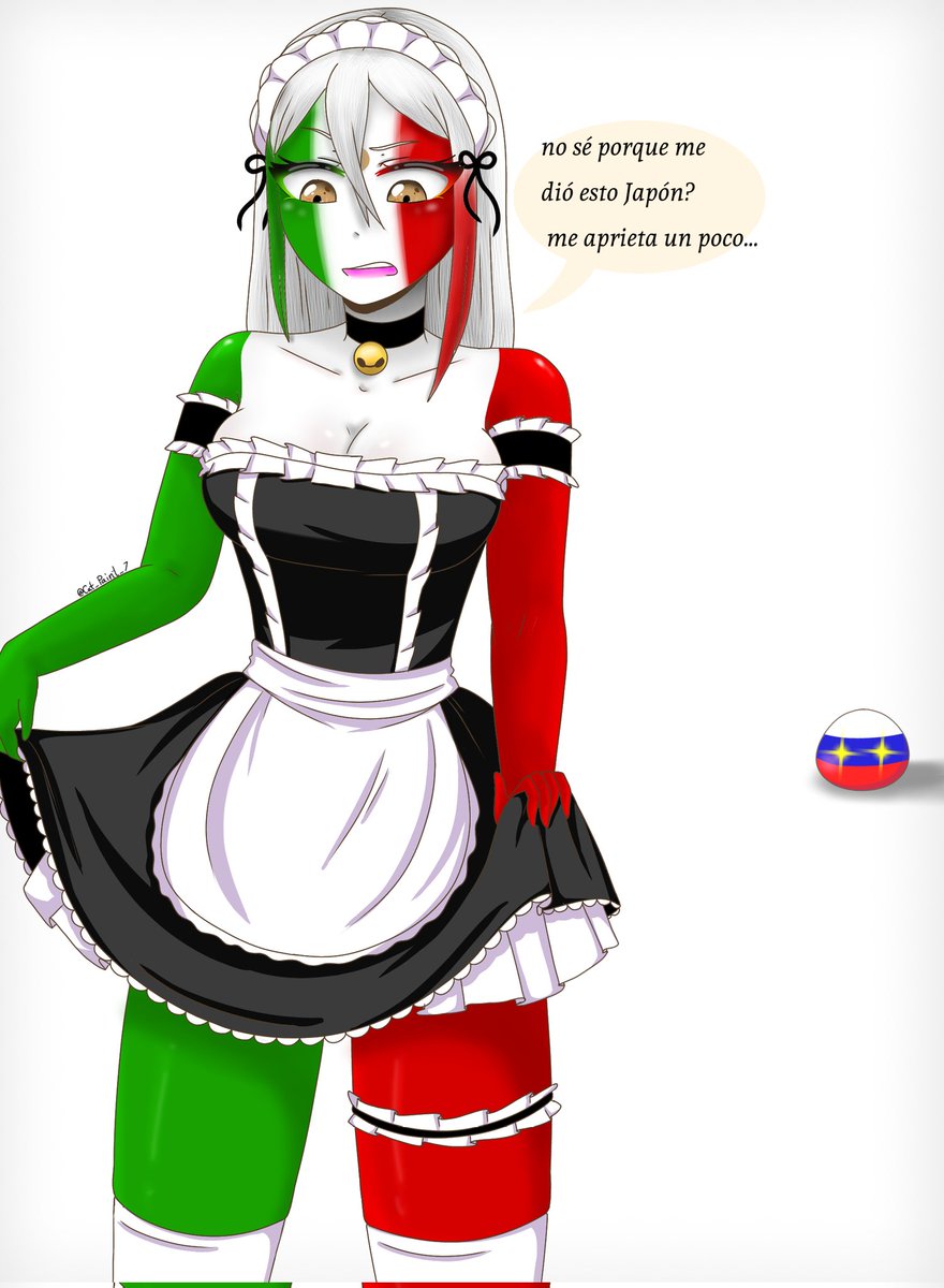 CatPaint3's tweet photo. México usando un traje de maid 7w7
#CountryHumans 
#countryhumansrussia 
#CountryHumansmexico 
#rusmex https://t.co/jRIBxnMZep