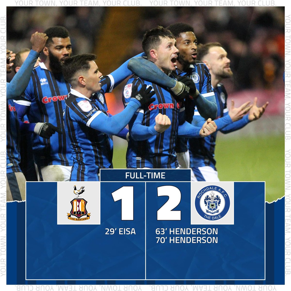 The cream always rises to the top <a href="/ianhenderson___/">Ian Henderson</a>  <a href="/officiallydale/">Rochdale AFC</a>  such an important 3 points. We are proud to sponsor you .