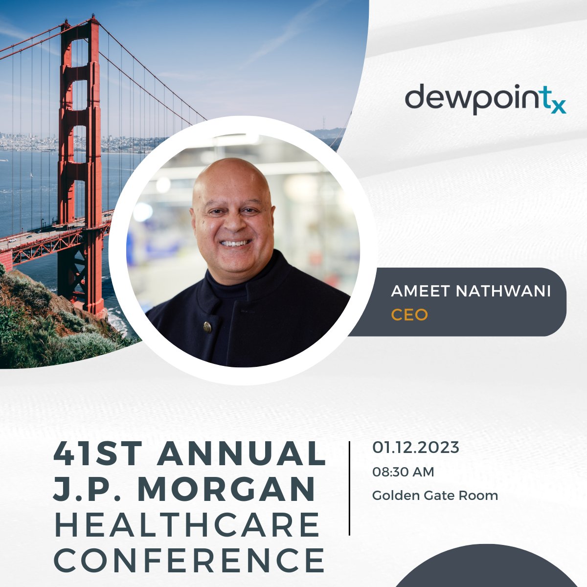 We’re kicking off 2023 at the 41st Annual <a href="/jpmorgan/">J.P. Morgan</a> Healthcare Conference, where CEO Ameet Nathwani will be sharing how we are translating #condensate biology into next generation medicine.