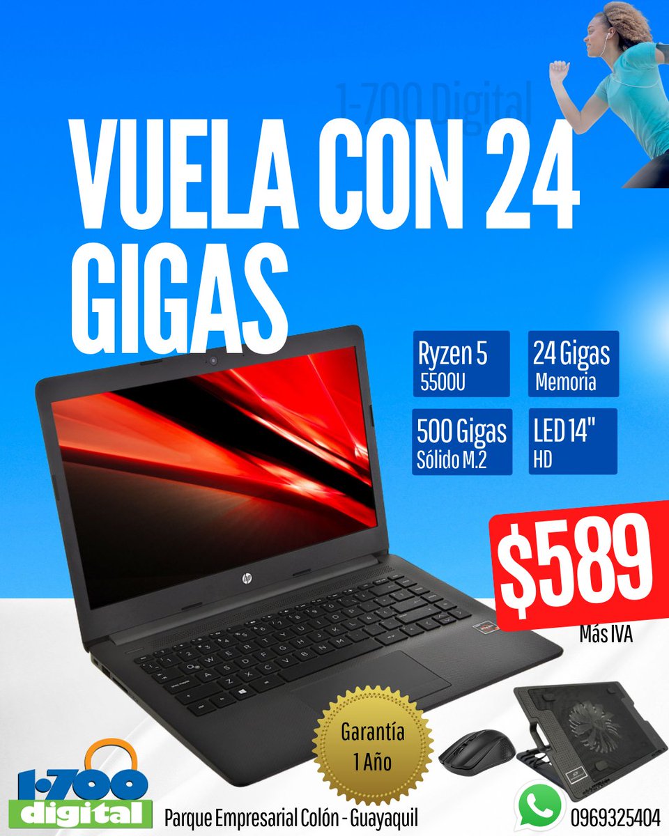 Con basntante memoria!

Nueva laptop HP Ryzen 5 5500U, con 24 Gigas de RAM, Disco Solido 512Gigas, pantalla 14".
.
Más rápida que Core i5 para trabajo, estudio y diversión.