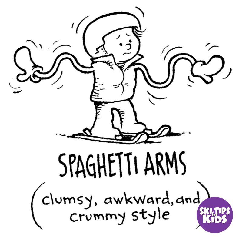 skitipsforkids's tweet photo. "The opposite of good hand position is when arms are flailing around trying to keep the little skier in balance. This awkward motion is called 'spaghetti arms'."
__
#skitipsforkids #skikids #firsttimeskiing #firsttimeskier #learntoski #familyski #littleskier #kidss… https://t.co/pMgKjxAA1B