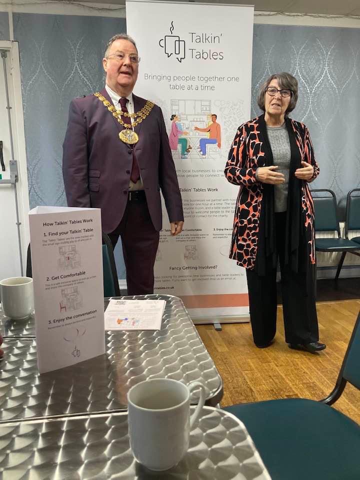 #BamberBridge @southribblebc #TalkingTables #community Launch of the first Talkin’ Table in Bamber Bridge at the Community Centre in Carr Street. It will be here for anyone on their own every Tuesday 10.30-11.30am with a warm welcome 😊 Ask for Janet the table leader.