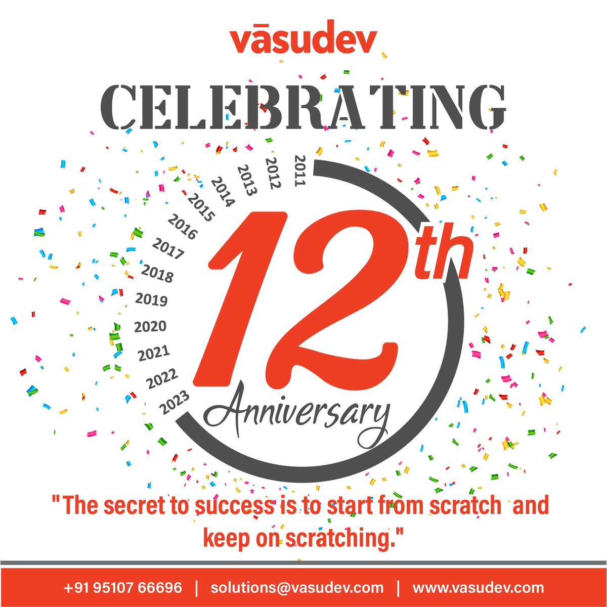 VasudevGlobal's tweet image. "It's hard to believe that 12 years have flown by, but we're excited to celebrate our team at Vasudev Global's 12th work anniversary."

#VasudevGlobal #12thAnniversary #TeamWork #success#TogetherWeAchieveMore #WorkAnniversary #Celebration #Milestones #12YearsStrong