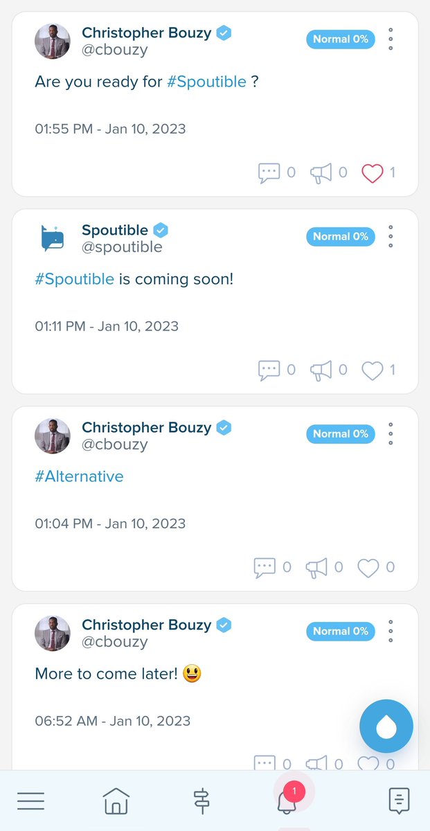 cbouzy's tweet image. 🐳People are asking me if Spoutible.com will have a mobile version at launch, and the answer is yes. The website is responsive and designed for mobile devices and desktop computers. 

Here is the mobile version...