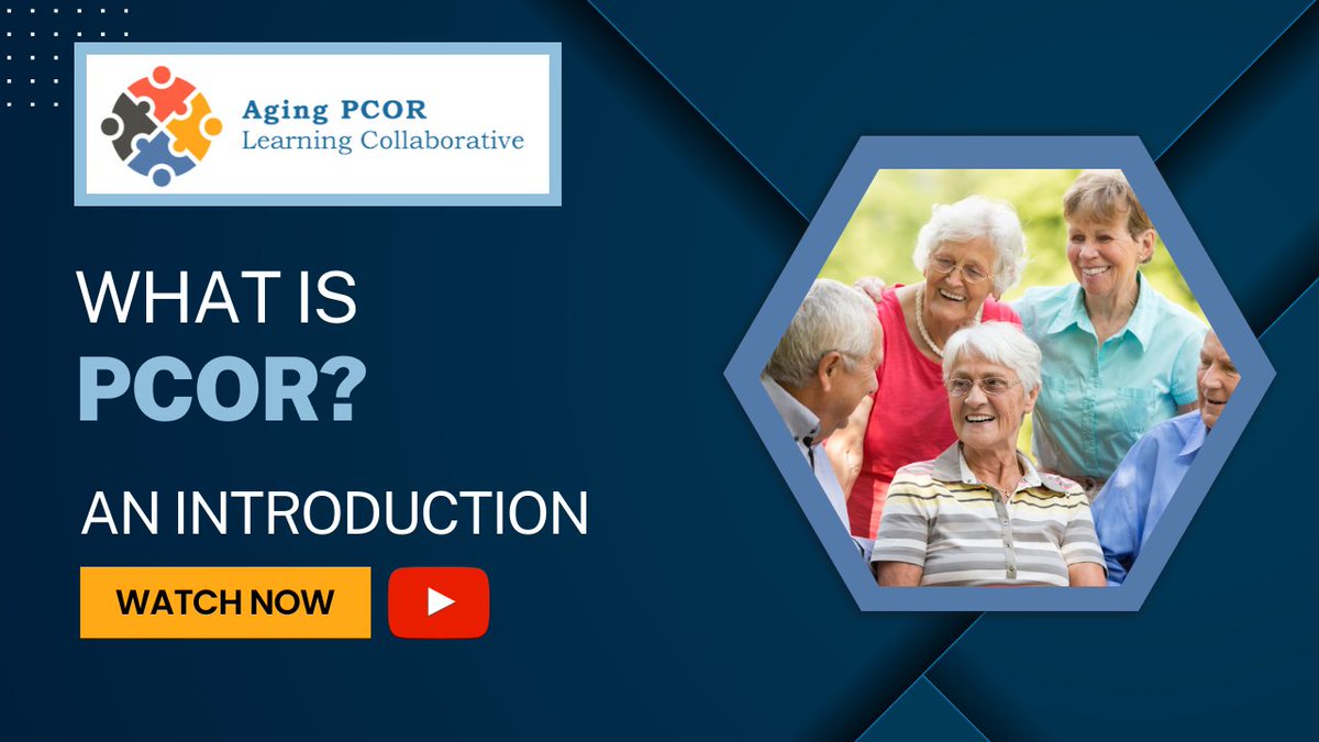 collect_insight's tweet photo. What’s Patient-Centered Outcomes Research? Let’s learn the concepts, why it benefits engaging older adults & how to apply these strategies in research.
Check out this #Aging #PCOR #LearningCollaborative video series to start➡️ https://t.co/VnRlJSljvw 💻
#aging #focus #research https://t.co/VL5hw3gyng