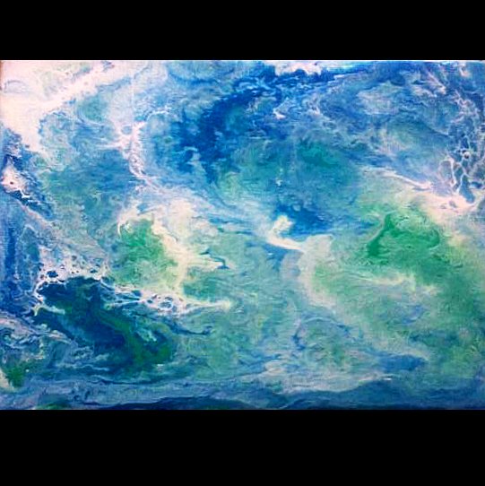 Feeling better, so I decided to give 'pour painting' a try. What do you think?

#art #painting #pourpainting #acrylic