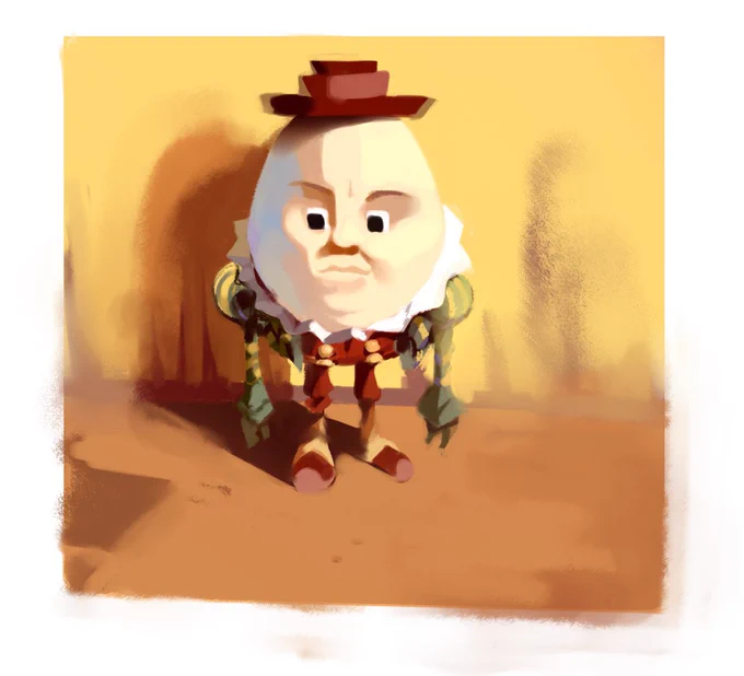 throwback to when I drew humpty dumpty 4 times in a row to learn how to draw him 