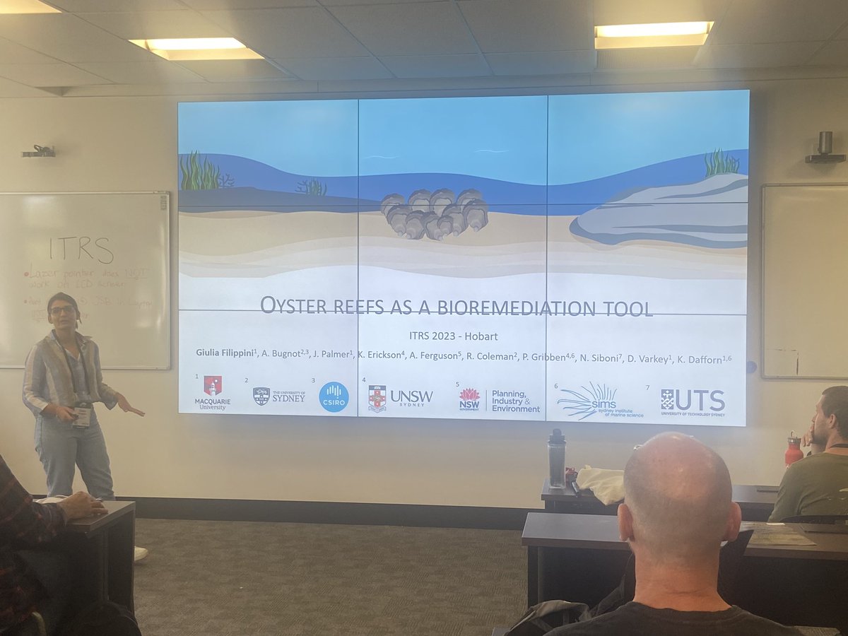 Yay even more #oysters #reefs and more #fluxes and #ecosystemservices at #ITRS2023 <a href="/GiuliaFilippin5/">Giulia Filippini</a>