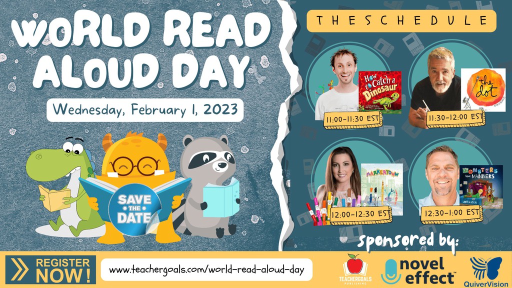 teachergoals's tweet photo. Ready, set, register! Bring the power of literacy into your classroom by joining us this #WorldReadAloudDay.
Read more ๐ https://t.co/xROaGcdOtY
#wrad #Teachergoals #AmazonGiftCards #VoiceRecognitionSoftware #teachergoals https://t.co/nB8SqbIJbi