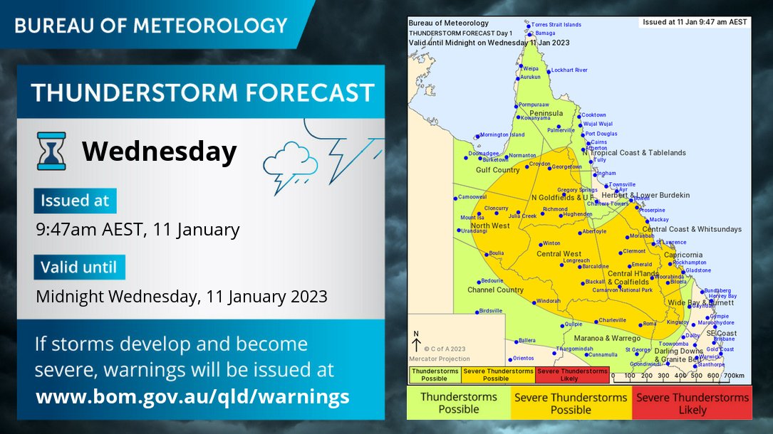 Bureau of Meteorology, Queensland on Twitter "⛈️Thunderstorm forecast