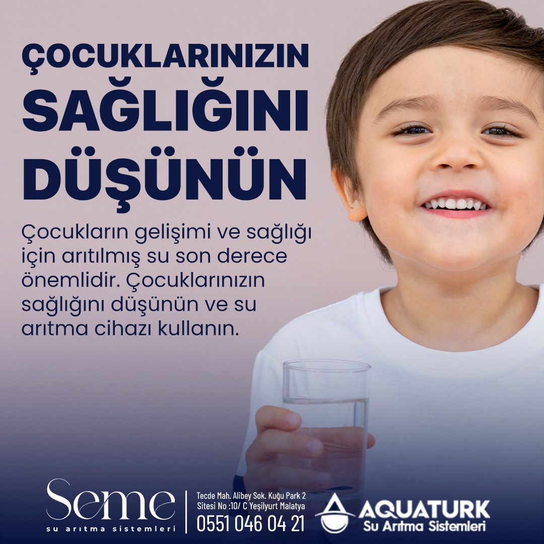 Çocuklarınızın Sağlığını Düşünün...
#lezzetlisu #lezzetlisudeneyimi #malatyasu #temizlenmişsu #arıtmacihazı #malatya #temizsu #sağlıklısu #çocuksağlığı #çocuklarınsağlığı #suarıtmacihazı #evtipisuarıtmacihazı #evdesuarıtma #ençoktercihedilensuarıtmacihazı #eniyisuarıtmacihazı #su