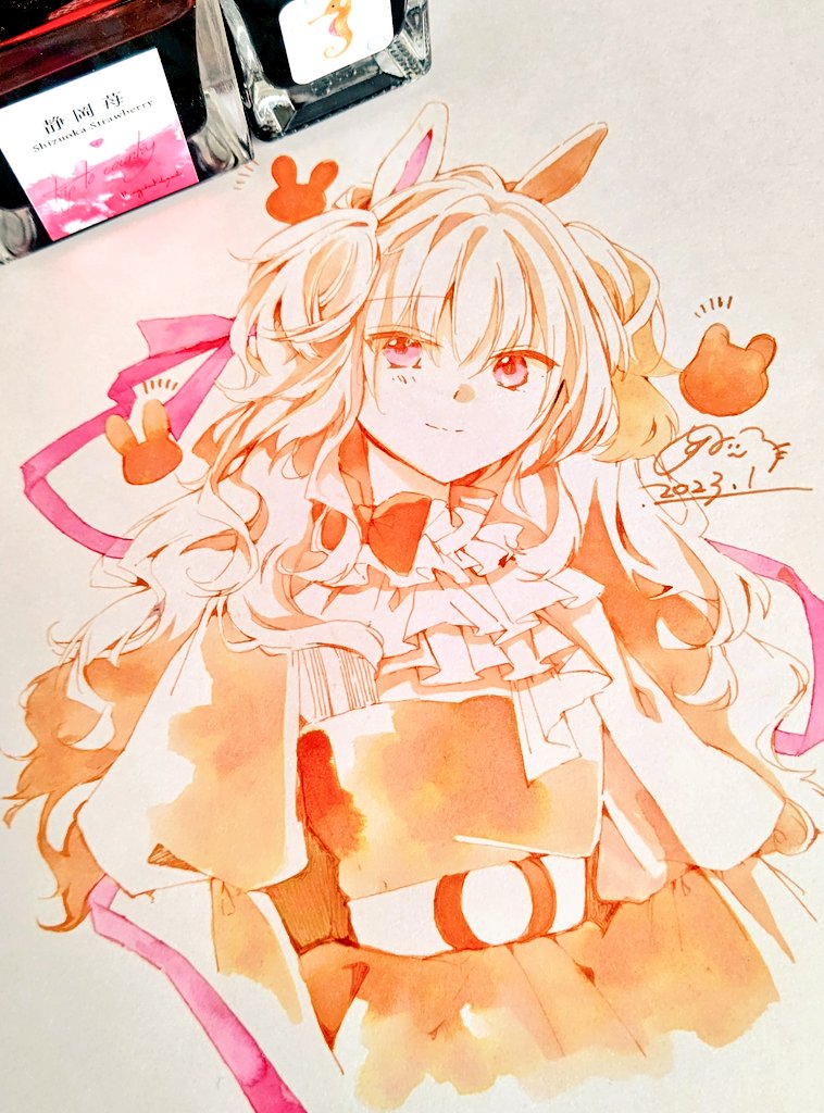 「静岡インク 静岡苺しぞーかインク たつのおとしご実は書き初めでした 」|憂有@制作中のイラスト