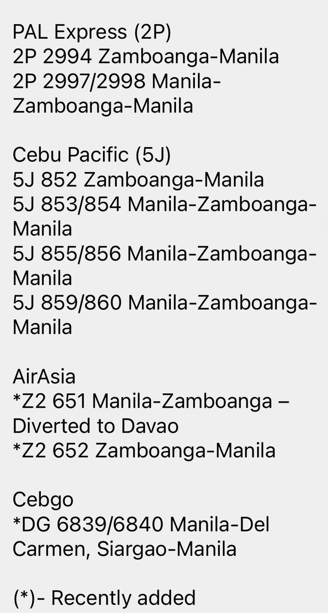 ABSCBN News on Twitter "[As of 200 p.m.] The following flights have