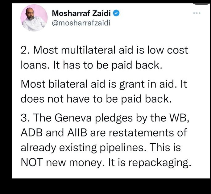 EcmOrgGLOB's tweet photo. A very important thread by Musharraf Zaidi to understand the perspective behind US$5 million pledge made to Pakistan at Geneva Conference. The fabricated success is not marketed &amp; false assurances about macroeconomic stability aren't normalized.
#PakistanEconomy #Cocomoments https://t.co/BpRuUxOHpI