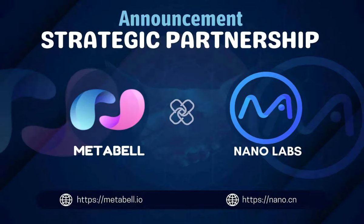 MetaBellSpace's tweet photo. 🌟 @NanoLabsLtd × @MetaBellSpace 🌟

We're glad to build a strategic partnership with 
@NanoLabsLtd , who provide ubiquitous computing power to the metaverse computing network with fabless logic-memory integrated circuit💻

Welcome aboard Nano Labs, let's ring the Bell🔔 https://t.co/Vr2wohT4Wg