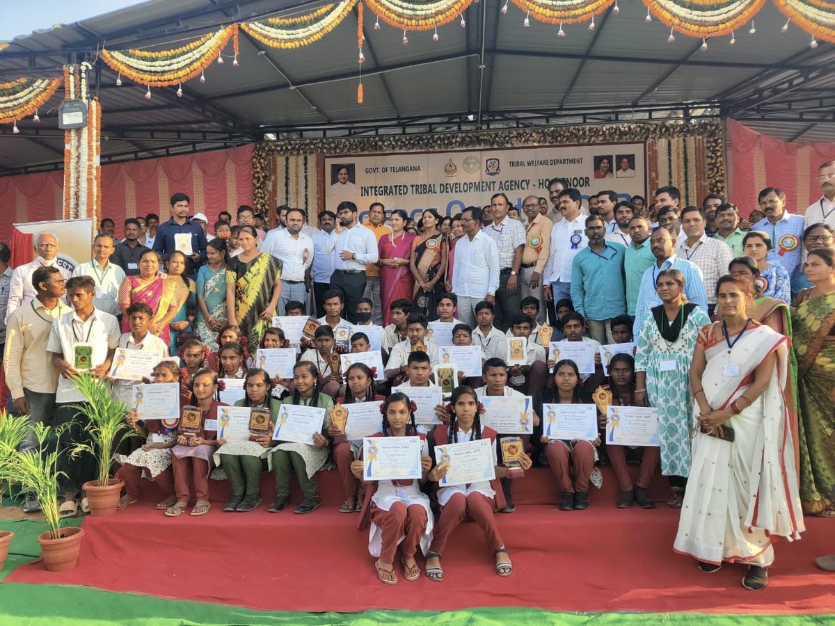 #Sciencefair at #ITDA Utnoor by #Tribal Ashram School children. 

Over 4000 tribal students attended the event. Along with student exhibits they got an opportunity to interact with 10 leading #tech #startups based in #Hyderbad like #skyroot #Hbots #Imaginate #IBHubs from #THub