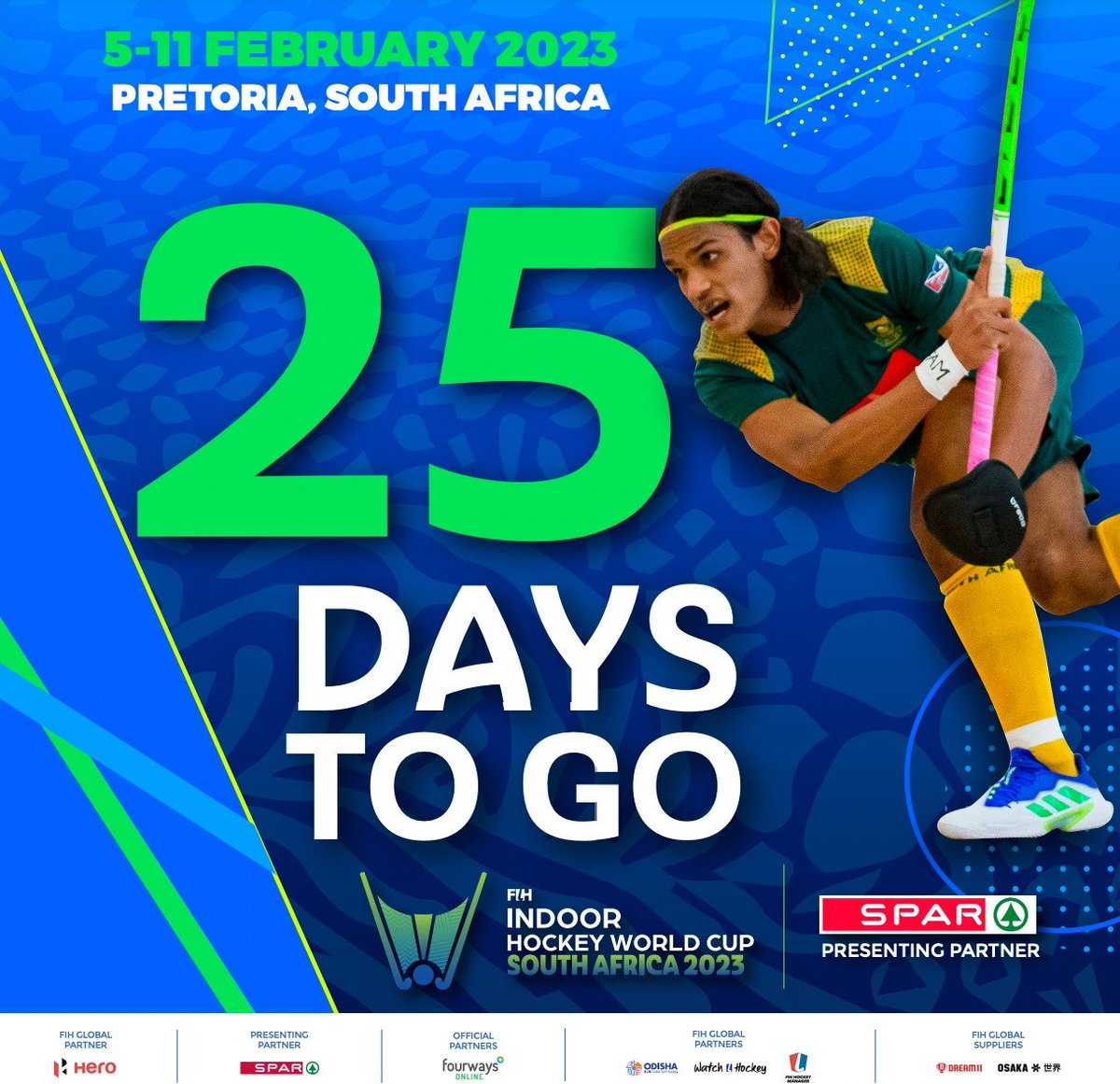[FIH Hockey Indoor World Cup]

25 Days to go until the historic tournament pushes back here in South Africa. 12 Mens and 12 Womens team's battling it out for the title of World Champion. 

Have you got your tickets yet?

itickets.co.za/events/470639