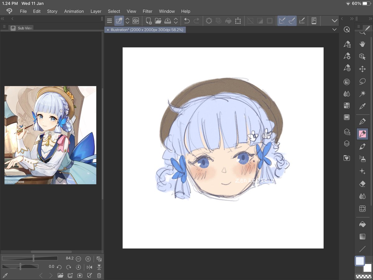 i was frustrated can’t draw her hime bangs and i accidentally draw the chibi instead